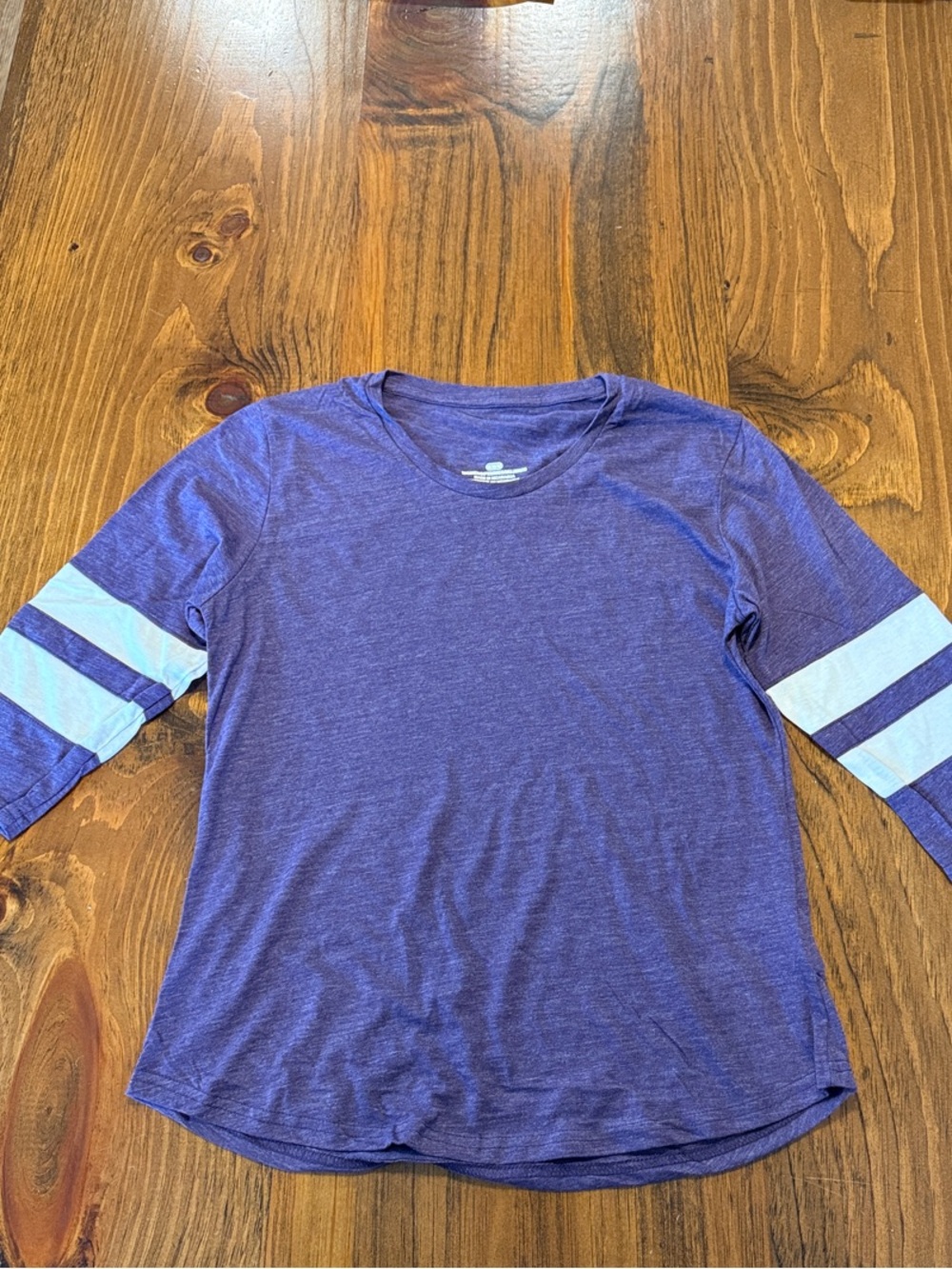 NWOT Women’s Med Fanatics Purple 3/4 Sleeve Tee with White Arm Stripes